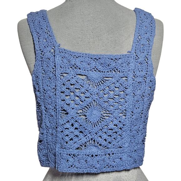 Blue Handmade Crochet Tank Size Small - Picture 2 of 2